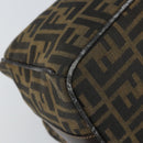 FENDI Zucca Canvas Hand Bag Black Brown Auth bs32830-16