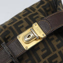 FENDI Zucca Canvas Hand Bag Black Brown Auth bs32830-17