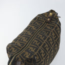 FENDI Zucca Canvas Hand Bag Black Brown Auth bs32830-9