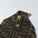 FENDI Zucca Canvas Hand Bag Black Brown Auth bs32830-19