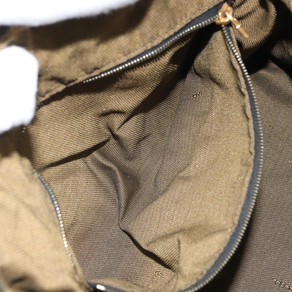 FENDI Zucca Canvas Hand Bag Black Brown Auth bs32830