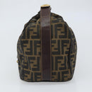 FENDI Zucca Canvas Hand Bag Black Brown Auth bs32830-3