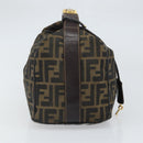 FENDI Zucca Canvas Hand Bag Black Brown Auth bs32830-4
