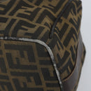 FENDI Zucca Canvas Hand Bag Black Brown Auth bs32830-8
