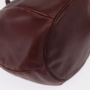 CARTIER Must Line Shoulder Bag Leather Bordeaux Gold Auth bs32835-8
