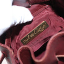 CARTIER Must Line Shoulder Bag Leather Bordeaux Gold Auth bs32835-10