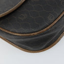 Christian Dior Honeycomb Canvas Shoulder Bag PVC Black Gold Auth bs32839-11