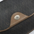 Christian Dior Honeycomb Canvas Shoulder Bag PVC Black Gold Auth bs32839-14