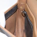 Christian Dior Honeycomb Canvas Shoulder Bag PVC Black Gold Auth bs32839-20