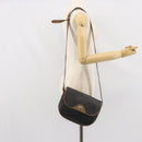 Christian Dior Honeycomb Canvas Shoulder Bag PVC Black Gold Auth bs32839-23