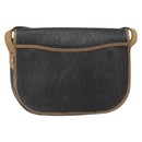 Christian Dior Honeycomb Canvas Shoulder Bag PVC Black Gold Auth bs32839-3