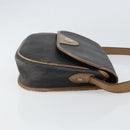 Christian Dior Honeycomb Canvas Shoulder Bag PVC Black Gold Auth bs32839-4