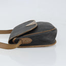 Christian Dior Honeycomb Canvas Shoulder Bag PVC Black Gold Auth bs32839-5