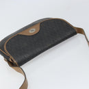 Christian Dior Honeycomb Canvas Shoulder Bag PVC Black Gold Auth bs32839-6