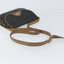 Christian Dior Honeycomb Canvas Shoulder Bag PVC Black Gold Auth bs32839-7