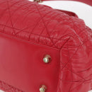 Christian Dior Hand Bag Leather 2way Red Gold Auth bs32842-10
