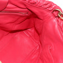 Christian Dior Hand Bag Leather 2way Red Gold Auth bs32842-20
