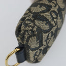 Christian Dior Trotter Canvas Pouch Navy Gold Auth bs32843-16