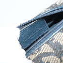 Christian Dior Trotter Canvas Pouch Navy Gold Auth bs32843-9