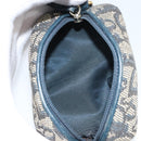 Christian Dior Trotter Canvas Pouch Navy Gold Auth bs32843-10