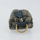 Christian Dior Trotter Canvas Pouch Navy Gold Auth bs32843-4