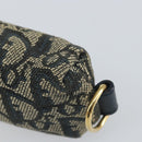 Christian Dior Trotter Canvas Pouch Navy Gold Auth bs32843-7
