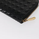 Christian Dior Canage Long Wallet Patent leather Black Gold Auth bs32844-16