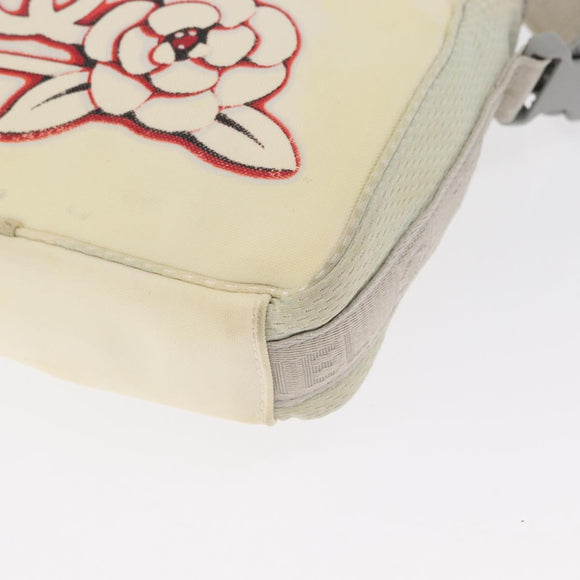 CHANEL Sports Line Shoulder Bag Nylon White Silver CC Auth bs32848