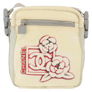 CHANEL Sports Line Shoulder Bag Nylon White Silver CC Auth bs32848-2