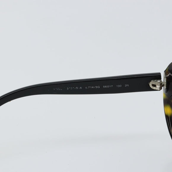 CHANEL Sunglasses plastic Black CC Auth bs32851