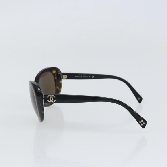 CHANEL Sunglasses plastic Black CC Auth bs32851
