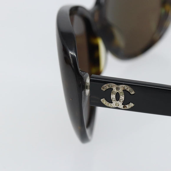 CHANEL Sunglasses plastic Black CC Auth bs32851