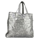 CHANEL Unlimited Tote Bag Nylon Silver CC Auth bs32854-1