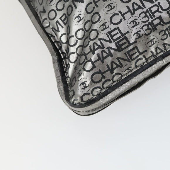 CHANEL Unlimited Tote Bag Nylon Silver CC Auth bs32854