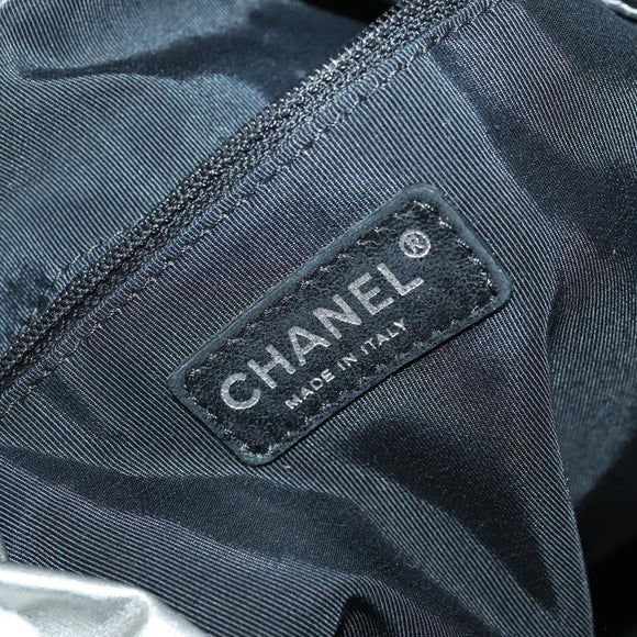 CHANEL Unlimited Tote Bag Nylon Silver CC Auth bs32854