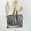 CHANEL Unlimited Tote Bag Nylon Silver CC Auth bs32854-22