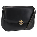 CELINE Shoulder Bag Leather Black Gold Auth bs32857-1