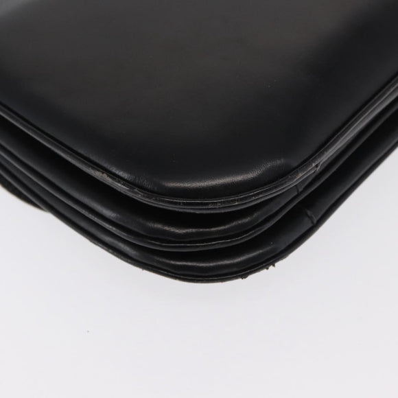 CELINE Shoulder Bag Leather Black Gold Auth bs32857
