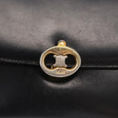 CELINE Shoulder Bag Leather Black Gold Auth bs32857-14