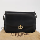 CELINE Shoulder Bag Leather Black Gold Auth bs32857-25