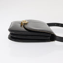 CELINE Shoulder Bag Leather Black Gold Auth bs32857-4