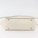 VALENTINO Hand Bag Leather 2way White Gold Auth bs32858-5