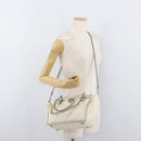 VALENTINO Hand Bag Leather 2way White Gold Auth bs32858-26