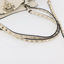 VALENTINO Hand Bag Leather 2way White Gold Auth bs32858-7