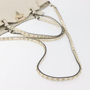 VALENTINO Hand Bag Leather 2way White Gold Auth bs32858-9