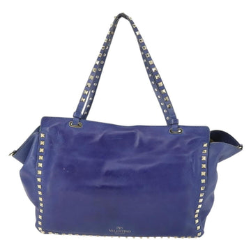 VALENTINO Hand Bag Leather Purple Gold Auth bs32859 - 0