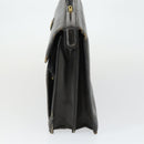 Burberrys Business Bag Leather Black Gold Auth bs32860-3