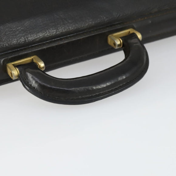 Burberrys Business Bag Leather Black Gold Auth bs32860