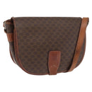CELINE Macadam Canvas Shoulder Bag PVC Brown Gold Auth bs32861-1