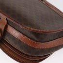 CELINE Macadam Canvas Shoulder Bag PVC Brown Gold Auth bs32861-13